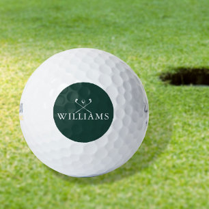 Balles De Golf Clubs de golf personnalisés avec nom Émeraude Vert