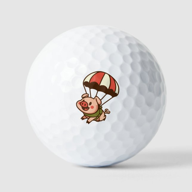 Balles De Golf Cochon de parachutisme (Recto)