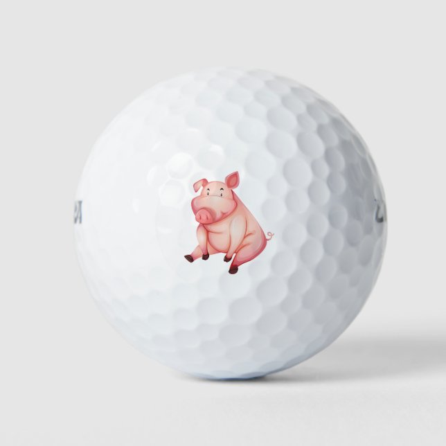 Balles De Golf Cochon rose (Devant)