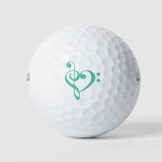 Balles De Golf Coeur de musique Treble basse Clef Heart - Biscay
