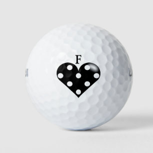 Balles De Golf Coeur noir avec Pois