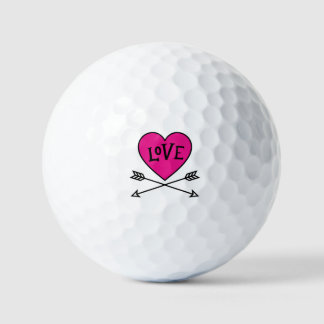 Balles De Golf Cœur rose Arcs de Cupidon AMOUR