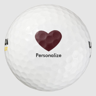 Balles De Golf Coeur rouge