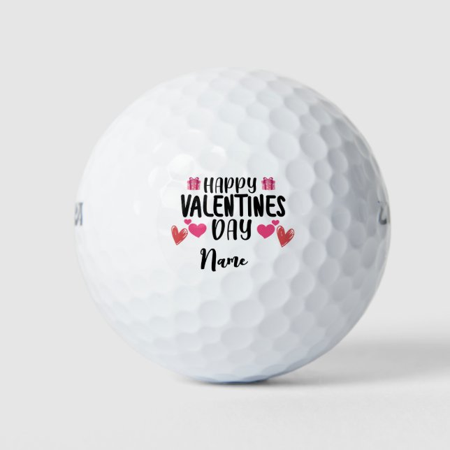 Balles De Golf Coeur rouge avec amour pour la Saint Valentin pour (Devant)