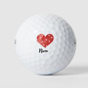 Balles De Golf Coeur rouge avec amour pour la Saint Valentin pour