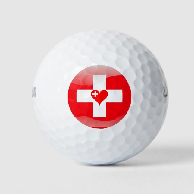 Balles De Golf Coeur suisse (Devant)