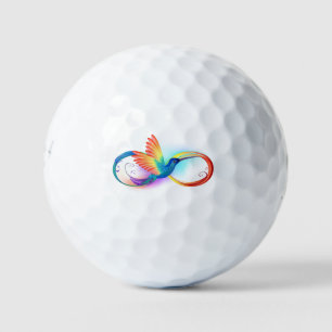 Balles De Golf Colibri arc-en-ciel avec symbole Infinity