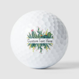 Balles De Golf Conception de l'aquarelle de Cactus botanique