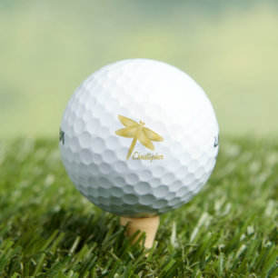Balles De Golf Conception Libellule Dorée