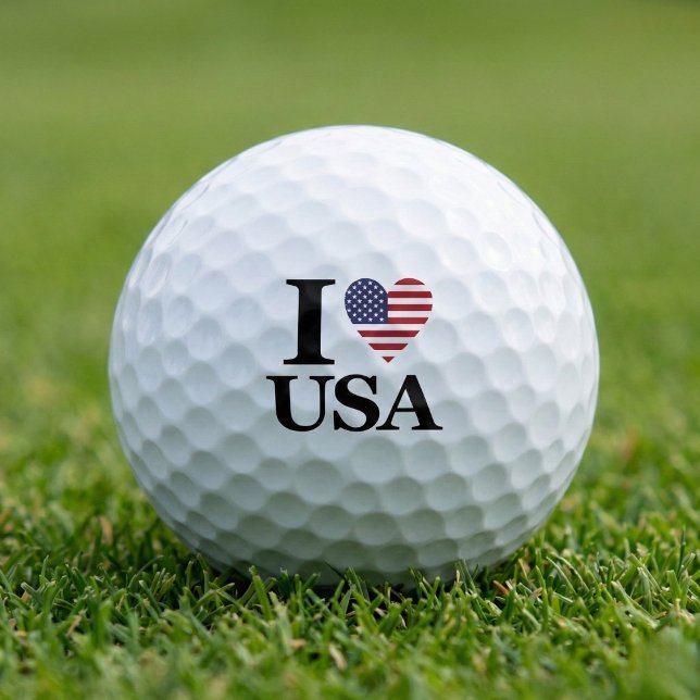 Balles De Golf Conduite avec fierté : "I ❤️ USA" Golf Balls (The Patriotic Drive.)