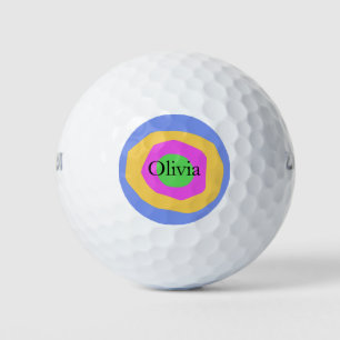 Balles De Golf Contemporary Vibrant Design Nom personnalisé