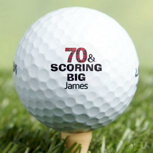 Balles De Golf Cool 70e anniversaire golfeur cadeau 70 ans rouge 