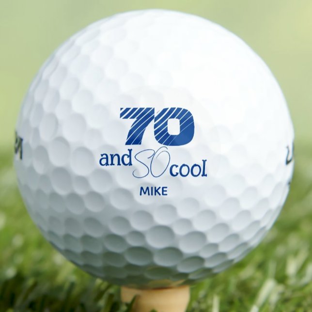 Balles De Golf Cool bleu 70e anniversaire fête personnalisée ball (Créateur téléchargé)