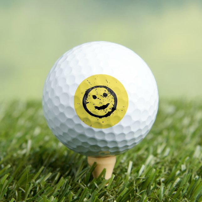 Balles De Golf Cool Sardé Joyeux visage souriant jaune (T-shirt Insitu)