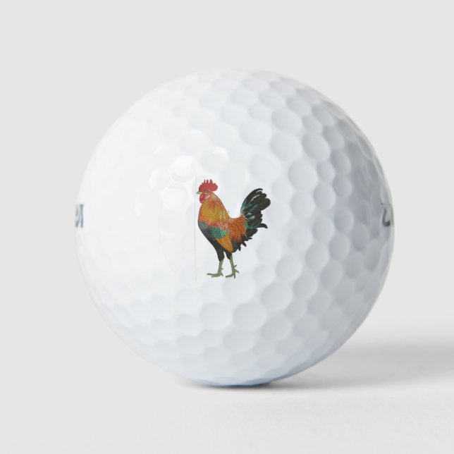 Balles De Golf coq coloré réaliste (Devant)