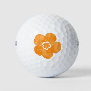Balles De Golf Coquelicot aquarelle orange