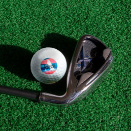Balles De Golf Coral bleu mignon monogrammé initial A