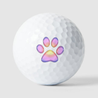 Balles De Golf Coucher de soleil rose Paw Golf Balls