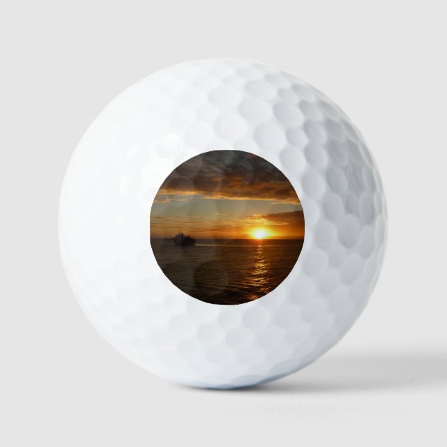 Balles De Golf Coucher de soleil sur la mer II (Recto)