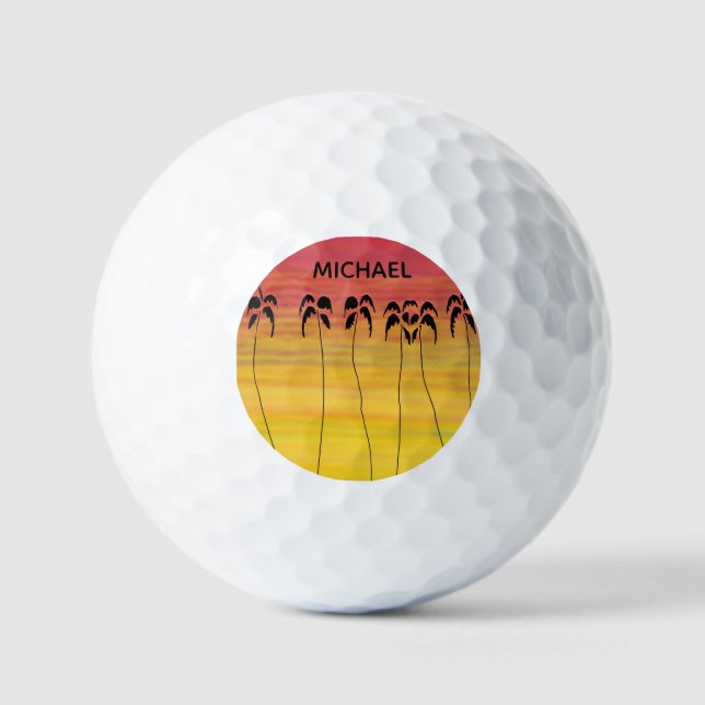 Balles De Golf Coucher de soleil tropical magnifique (Recto)