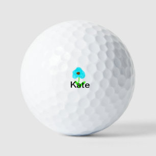 Balles De Golf Couleur d'eau bleu vert ajouter votre nom texte pe