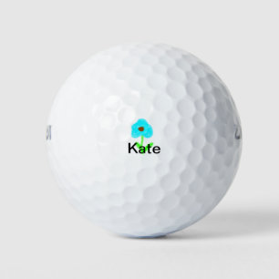 Balles De Golf Couleur d'eau bleu vert ajouter votre nom texte pe