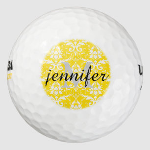 Balles De Golf Couleur personnalisée florale de nom de monogramme