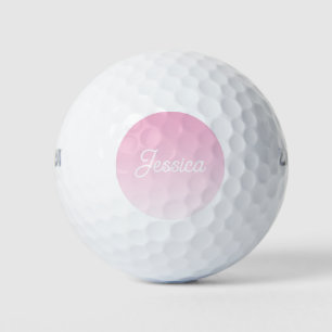 Balles De Golf Couleur rose clair ombrée (modifiable) et votre te