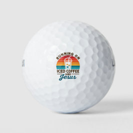 Balles De Golf Courir sur le café glacé et Jesus Retro