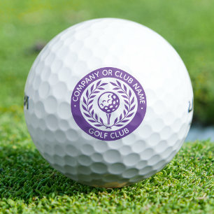 Balles De Golf Couronne de laurier violet classique Logo Nom pers