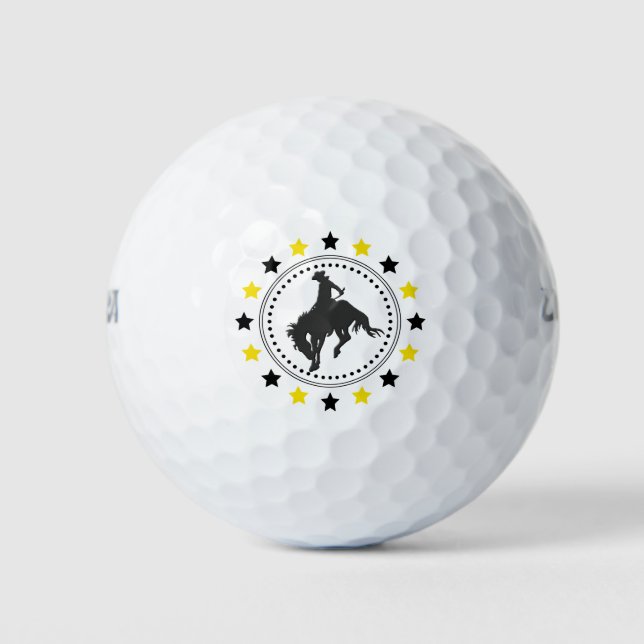 Balles De Golf Cowboy de saut d'or noir (Devant)