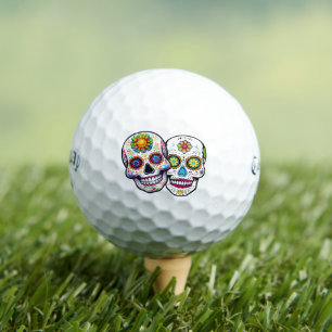 Balles de Golf Crâne en Sucre - Cadeau Dia De Los 