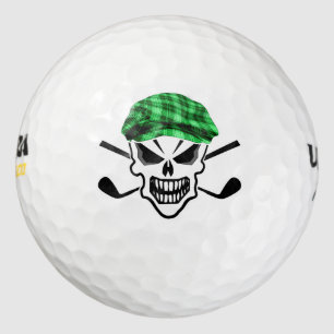 Balles De Golf Crâne et clubs de golf croisés