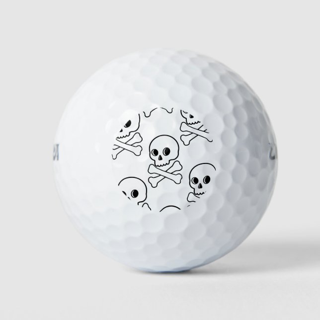 Balles De Golf Crâne et os croisés (Devant)