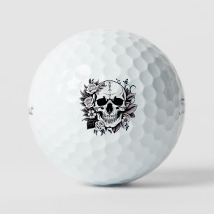 Balles De Golf Crâne floral