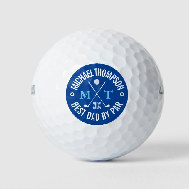 Balles De Golf Créez vos boules de golf de meilleur papa Monogram (Devant)