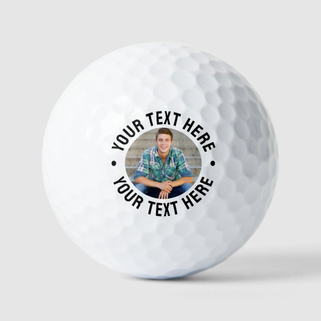 Balles De Golf Créez votre propre photo texte (Recto)
