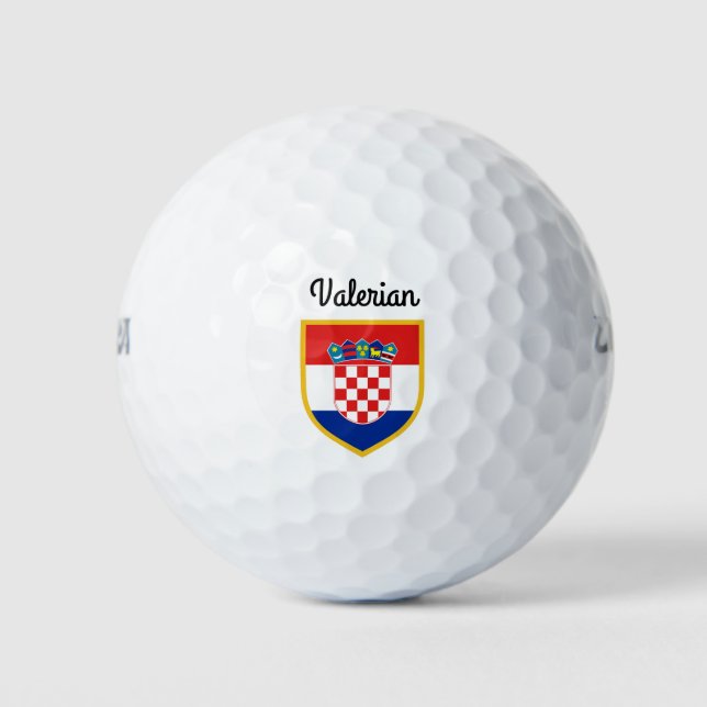 Balles De Golf Croatia Flag Personalized (Devant)