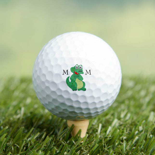 Balles De Golf Crocodile Design Monogrammed (T-shirt Insitu)