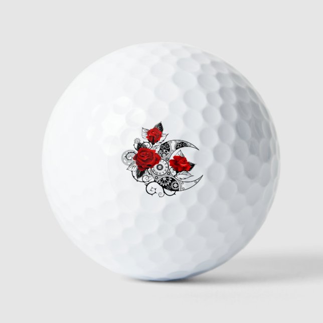 Balles De Golf Croissant mécanique avec roses rouges (Recto)