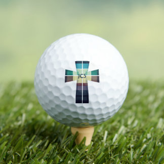 Balles De Golf Croix colorée moderne Monogrammes Balls de golf