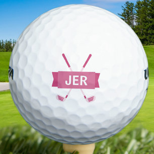 Balles De Golf Croix personnalisée brodée Club Croisés Pink Ladie