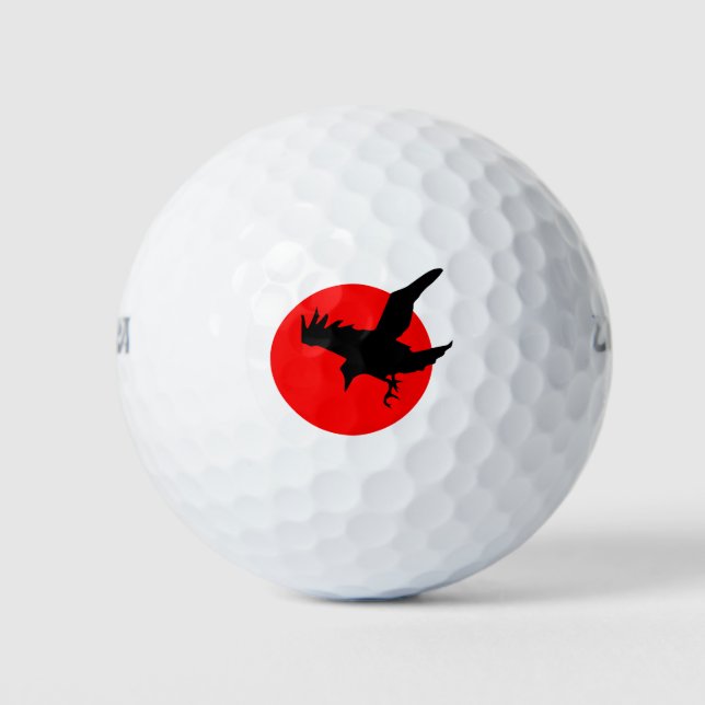 Balles De Golf Crow Flying Silhouette Raven Vol Wing Sun (Devant)