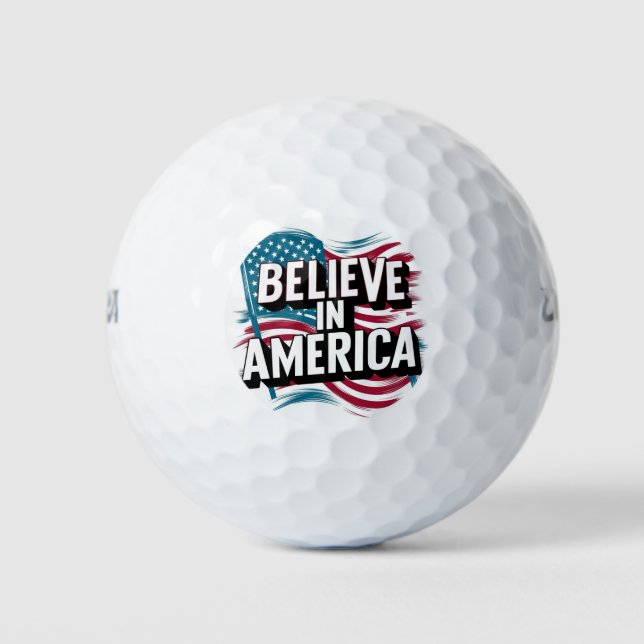Balles De Golf "Croyez en l'Amérique Patriotic Golf Ball" (Devant)