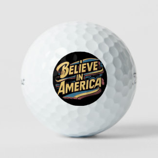 Balles De Golf Croyez en l'Amérique Patriotic Golf Balls"