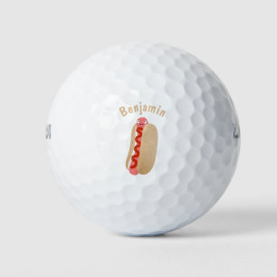 Balles De Golf Curieux hot dog Weiner dessin animé