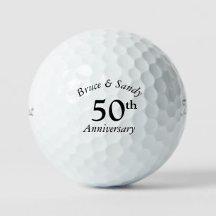 Balles De Golf Custom Anniversary police noire chic et élégante