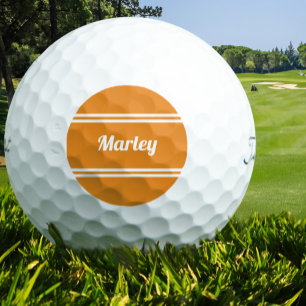 Balles De Golf Custom Golfer Sports Classic Monogramme Nom Orange