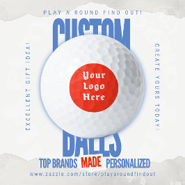 Balles De Golf Custom Logo Golf Branding Retro Badge Tournament
