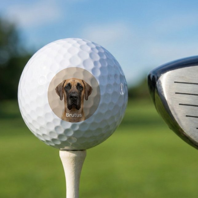 Balles De Golf Custom Pet Dog Photo Great Dane Personalized (Custom Pet Dog Photo Great Dane Personalized Golf Balls.Great gift idea for golfer dad.)